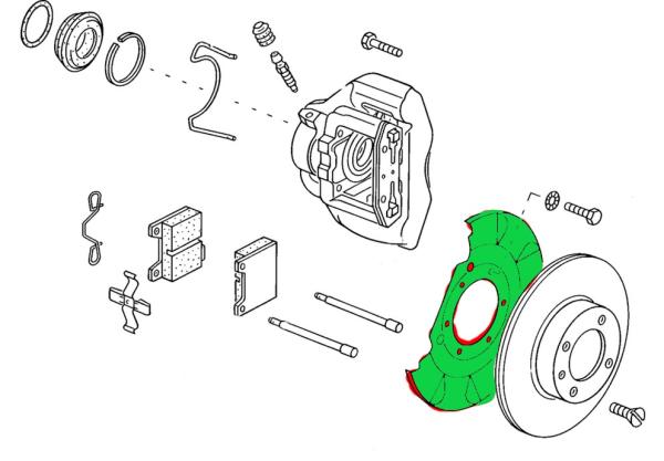 Deckblech, Staubschutzblech Bremsscheibe VA (9520379), VW Golf I & weitere ...